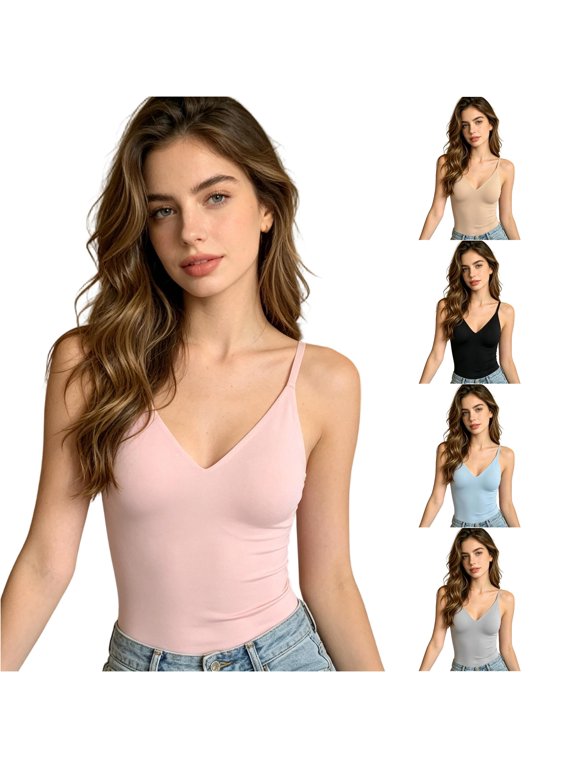 Women Tummy Control Shapewear Seamless Longline Wireless Bralette With Adjustable Straps For All Day Comfort Supportive Shaping Underwear Breathable Knit Underwire Pink,M