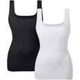 thumbnail image 1 of Women Tummy Control Shapewear Tank Tops Seamless Square Neck Compression Tops Slimming Body Shaper Camisole, 1 of 7