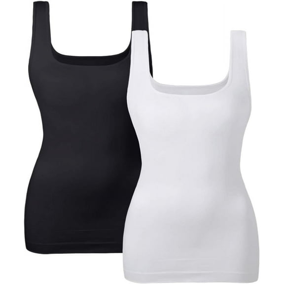 Women Tummy Control Shapewear Tank Tops Seamless Square Neck Compression Tops Slimming Body Shaper Camisole