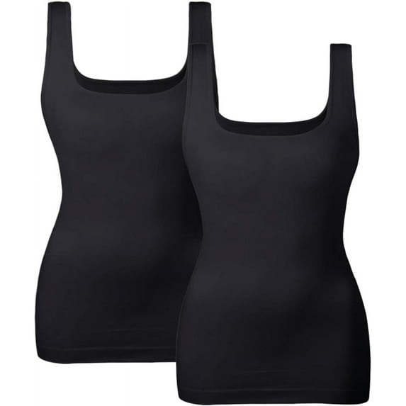 Women Tummy Control Shapewear Tank Tops Seamless Square Neck Compression Tops Slimming Body Shaper Camisole