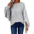 thumbnail image 1 of Women Tunic Plus Size Long Sleeve Tops Loose Fit Dressy Crew Neck Pullover Basic Sweaters Grey XXXL, 1 of 6