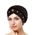 thumbnail image 1 of Women Turban Cap Beaded Headscarf Beanie Twisted Braid Wrap Hat Headwear Reversible Adjustable Beading Braid Hat Bonnets Wrinkled Headcap Fashion Elastic Hairband 2026 Sales Under $1, 1 of 4