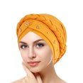 thumbnail image 1 of Women Turban Cap Beaded Headscarf Beanie Twisted Braid Wrap Hat Headwear Reversible Adjustable Beading Braid Hat Bonnets Wrinkled Headcap Fashion Elastic Hairband 2026 Sales Under $1, 1 of 4