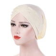 thumbnail image 1 of Women Turban Cap Beaded Headscarf Beanie Wrap Hat Faux Pearl Headwrap, 1 of 8