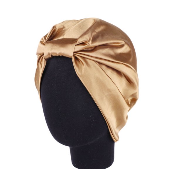 Women Turban Cap, Fashiion Elastic Stretch Double Layer Satin Hair Care Hat Beanie Headscarf Head Cover Headwrap for Bathing Sleeping Makeup