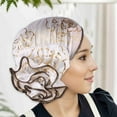 thumbnail image 1 of Women Turban Flower Caps Elastic Beanie Headscarf Vintage Headwrap Hats Elegant Floral Lace Headscarf Hats, 1 of 6
