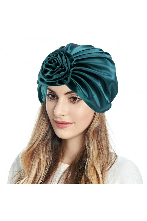 Women Turban Flowers Hair Bonnet Head Scarf Wrap Cover Low Pro Mining Hard Hat Lampshade Hat Cap Women Fashion Boys Cap Headband Squints Hats Super Caps Exercise Hats for Men Unstructu Caps