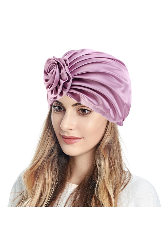 Women Turban Flowers Hair Bonnet Head Scarf Wrap Cover Low Pro Mining Hard Hat Lampshade Hat Cap Women Fashion Boys Cap Headband Squints Hats Super Caps Exercise Hats for Men Unstructu Caps
