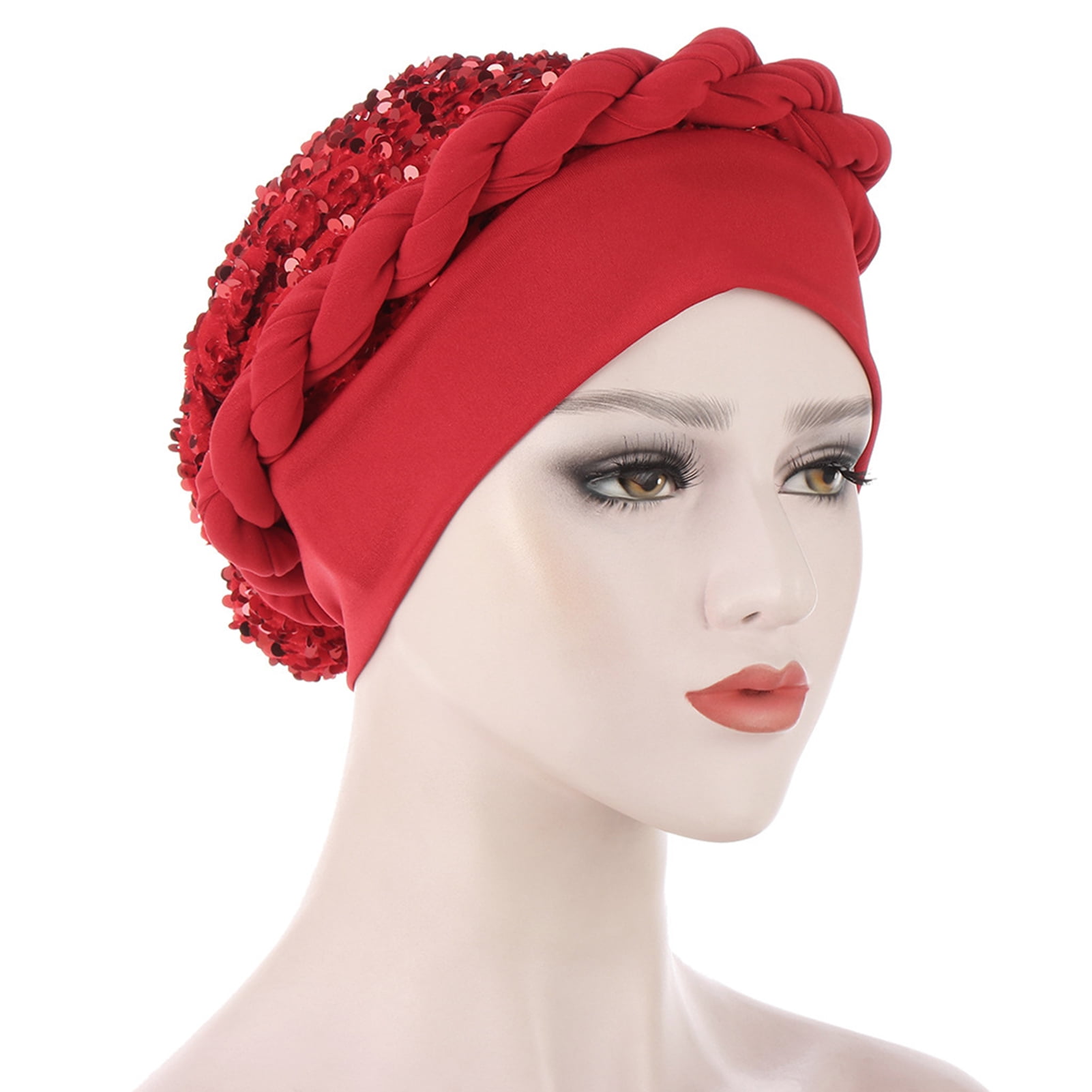 Sequins Turban Hat Silver Sequin Silk Knot Turban Hat | NARCES | Wolf & Badger main image 3