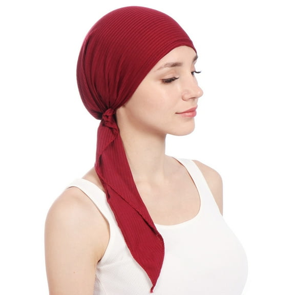 Women Turban Hat Headband Islamic Head Wrap Bonnet Headscarf Muslim Cap Bandana Hair Loss