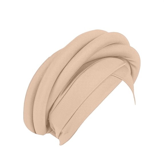 Women Turban Hats CQXIDFH Floral Braid Turban Hat, Lightweight Ruffle Headwrap, Breathable Daily Head Cap for Women, Beanie Hat (Khaki, One Size)