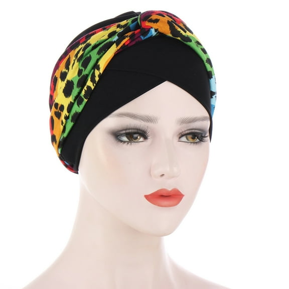 Women Turban, Non-Slip Elastic Flowers Vintage Headscarf Hat for Four Seasons 1Pc