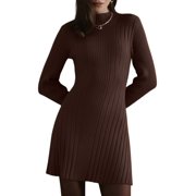 Shop Stylish Brown Turtleneck Dresses and Clothing for Women