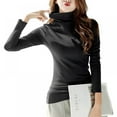 thumbnail image 1 of Women Turtleneck Pullovers Tops Spring Autumn Basic Women Highneck T Shirt Pullover Slim Female Cheap Top, 1 of 7