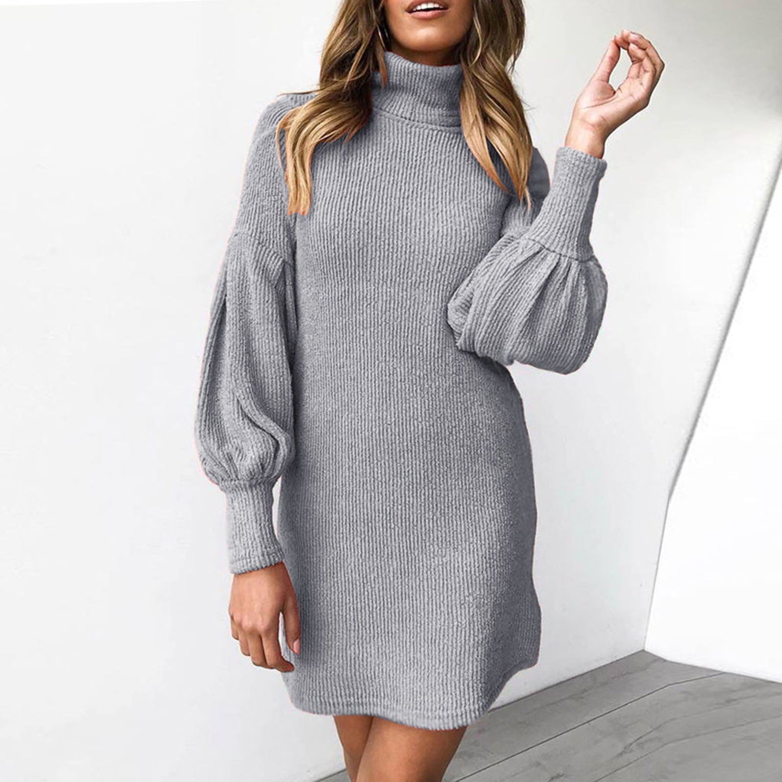 Women Crewneck Long Sleeve Slouchy Oversized Winter Casual Cable