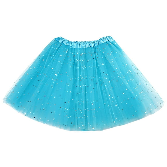 Women Tutu Skirt Adult Dance Fluffy Dkirt Triple Star Sequined Mesh Skirt Vacation Holiday Female Dailywear