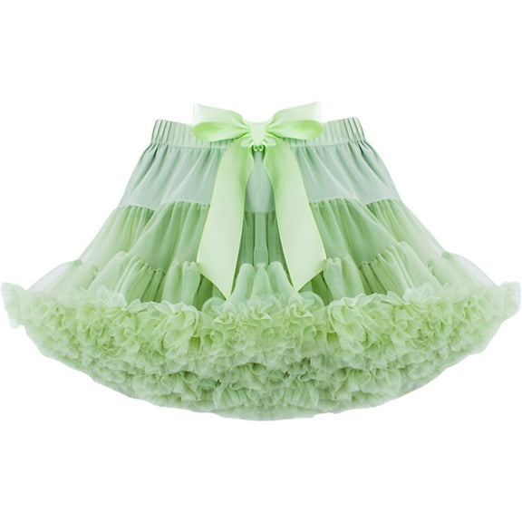Women Tutu Skirt Swing Underskirt Petticoat Cute Dress,Light Green,One Size