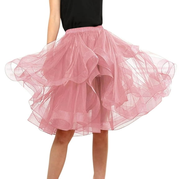Women Tutu Skirt Vintage Tulle Bubble Tutu Skirt Women Girls Tutu Skirt Elastic Tulle Tutus Layered Womens Ballet Tutu Skirts for Girls Holiday Tutus for Women and Girls