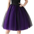 thumbnail image 1 of Women Tutus Skirt Knee Length Mesh Tulles Skirt A-Line Petticoat Midi Skirts Purple One Size, 1 of 3