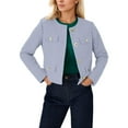 thumbnail image 1 of Womens Balloon Long Sleeve Blazer Cropped Jackets Business Coat Color: BU3 Size: XS, 1 of 4