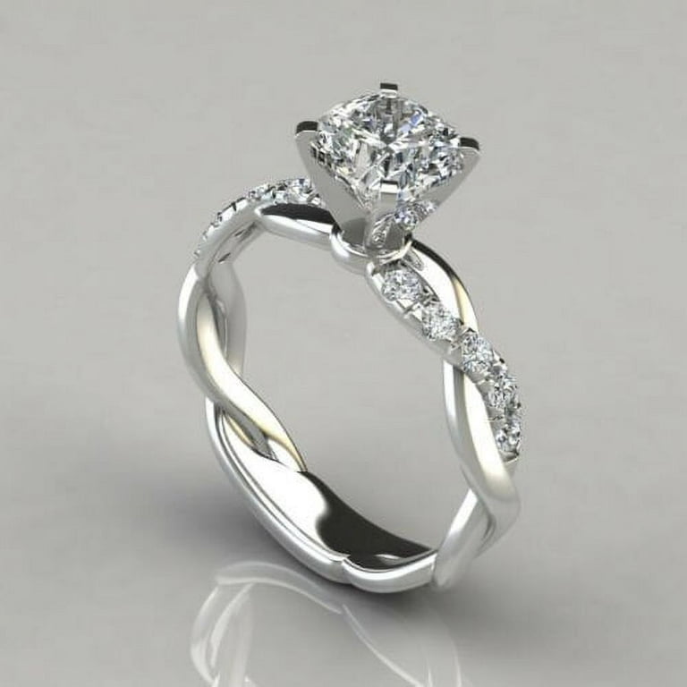 Women Twist Princess Rings Simulation Diamond Ring Proposal Engagement  Wedding Ring 