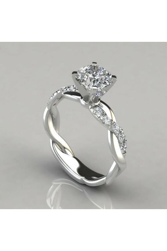 Women Twist Princess Rings Simulation Diamond Ring Proposal Engagement Wedding Ring