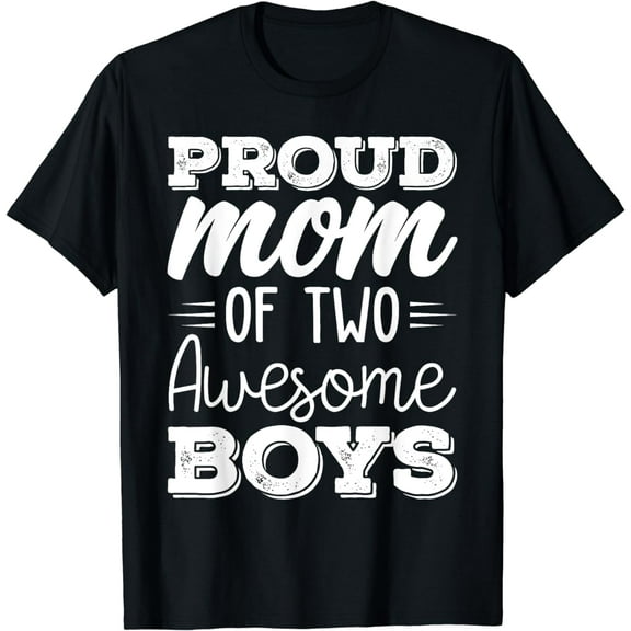 Women Two Mom of 2 Boys Mother's Day T-Shirt
