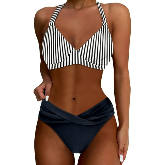 Women Two Piece Bathing Suits Push Up Bikini Set Swimsuit Vintage Swimwear Board Short Swimsuits for Women