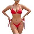 thumbnail image 1 of Women Two Piece Diamond Triangle Bikini Sets 2026 String Bathing Suit Halter Top with Side Tie Bikini Bottom, 1 of 6