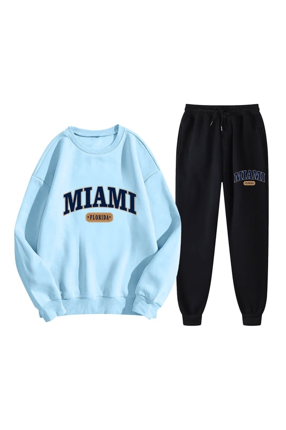 Women Two Piece English Print Long Sleeved Sweatshirt Insulated Bib Overalls for Women Suits Set for Women Suite 269 Women's plus Size Suits for Business Chiffon Overlay Jumpsuit Juniors Suits Set