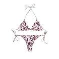 thumbnail image 1 of Women Two Piece Halter Padded Top Tie Bottom Triangle Bikini Bathing Suit - m, 1 of 7