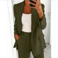 thumbnail image 1 of Women Two Piece Lapels Suit Set Business Long Sleeve Button Formal Jacket Pant Suit Slim LooseTrouser Jacket Suit Girls Interview Suit Womens Soccer Outfit plus Size Ski Pants plus Size Pant Suits for, 1 of 4