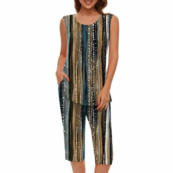 Women Two Piece Lounge Sets Sleeveless Sleepwear for Women Loose Fit 2 Piece Outfits for Women Two Piece Lounge Set for Women