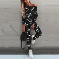 thumbnail image 1 of Women Two Piece Outfits Workout Sets Trendy Graphic Crewneck Tracksuit Long Sleeve Off Shoulder Tops Jogger Matching Sweat Pants Set, 1 of 7