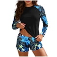 thumbnail image 1 of Women Two Piece Rash Guard Long Sleeve Swimsuits UV UPF 50+ Swim Shirt Bathing Suit with Boyshort Bottom Built in Bra Quick Dry Breathable Swimwear 2026 Summer Beach Vacation Outfits, 1 of 7