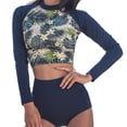 thumbnail image 1 of Women Two Piece Rash Guard Long Sleeve Swimsuits UV UPF 50+ Swim Shirt Bathing Two Piece Suit - M, 1 of 7