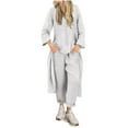 thumbnail image 1 of Women Two Piece Sets,Fall Clothes Set Agkizg Women's Casual Crew Neck Solid Color Satin Long Sleeve and Pants 2 Piece Sets for Women, 1 of 5
