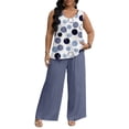 thumbnail image 1 of Women Two Piece Sets Summer Plus Size Trendy Tank Casual Going Out Beach Vacation Spring Outfits 2026 Blue 4XL, 1 of 4