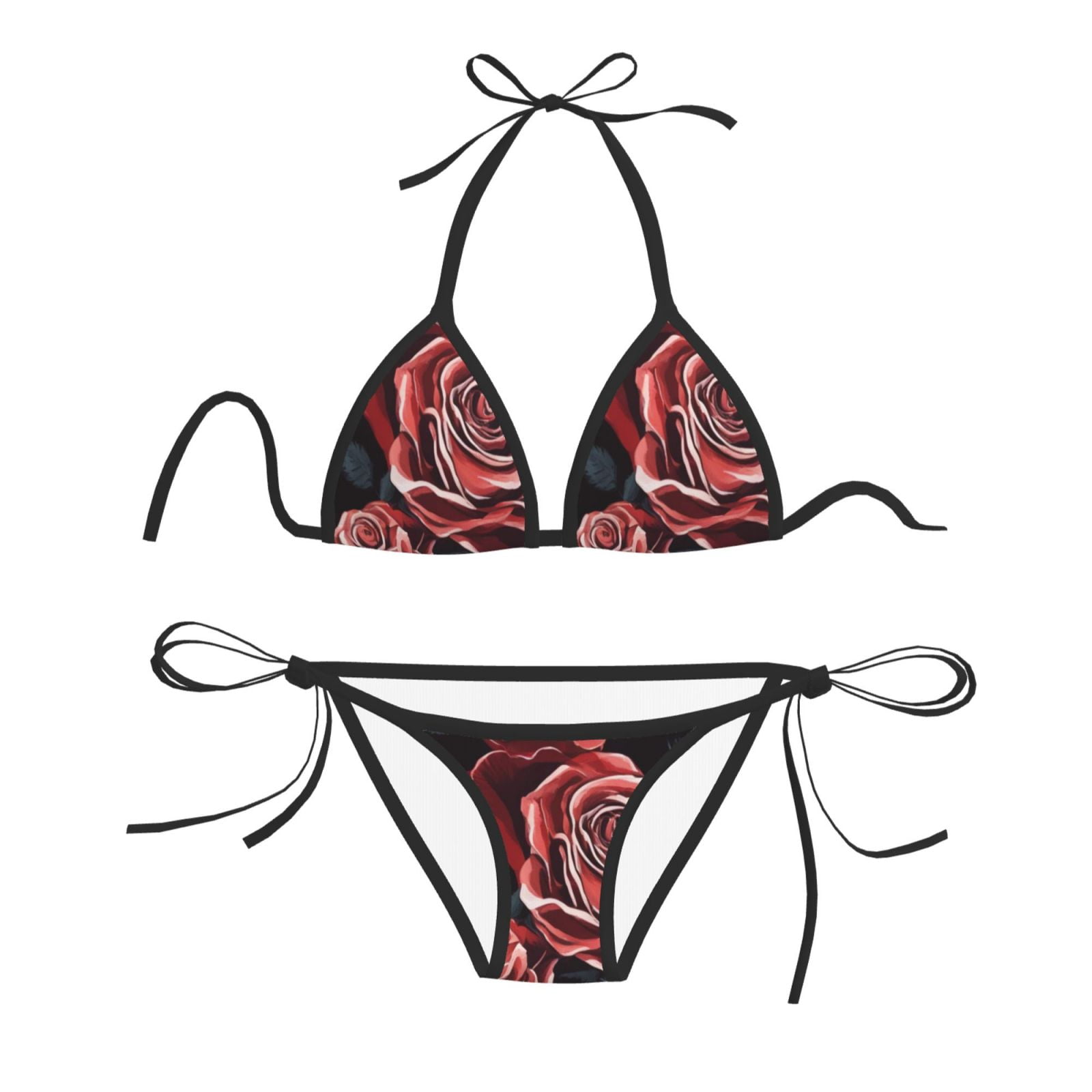 Women Two Piece Swimsuit Sexy Swimwear Halter String Triangle Bikini ...
