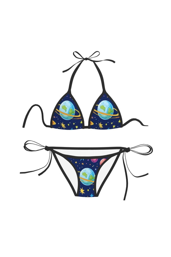 Women Two Piece Swimsuit Sexy Swimwear Halter String Triangle Bikini Sets - Stars Planet