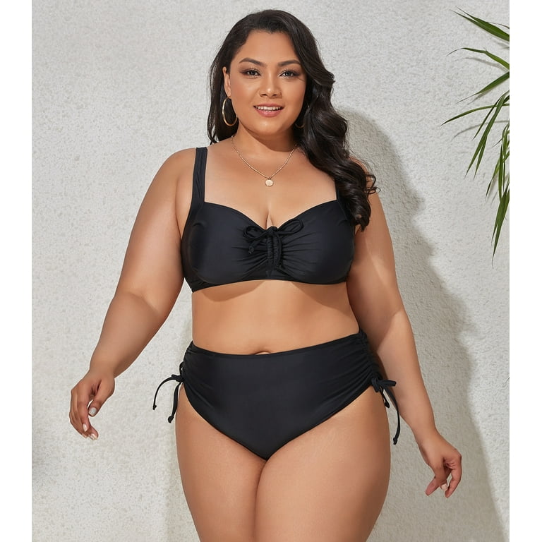 Women Two Piece halter Swimsuits Sport Bikini Set Athletic Modest Bathing Suits Plus Size Walmart