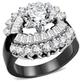 thumbnail image 1 of Women Two-Tone IP Black Stainless Steel Ring with AAA Grade CZ in Clear - Size 10, 1 of 1
