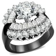 thumbnail image 1 of Women Two-Tone IP Black Stainless Steel Ring with AAA Grade CZ in Clear - Size 8, 1 of 1