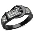 thumbnail image 1 of Women Two-Tone IP Black Stainless Steel Ring with Top Grade Crystal in Clear - Size 8, 1 of 1