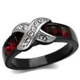 thumbnail image 1 of Women Two-Tone IP Black Stainless Steel Ring with Top Grade Crystal in Siam - Size 6, 1 of 1
