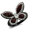 thumbnail image 1 of Women Two-Tone IP Black Stainless Steel Ring with Top Grade Crystal in Siam - Size 7, 1 of 1