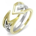 thumbnail image 1 of Women Two-Tone IP Gold Stainless Steel Ring with AAA Grade CZ in Clear - Size 5, 1 of 1