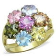 thumbnail image 1 of Women Two-Tone IP Gold Stainless Steel Ring with Assorted in Multi Color - Size 6, 1 of 1