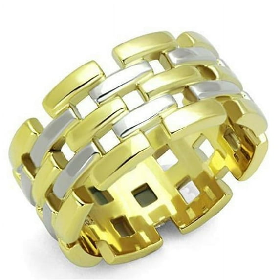 Women Two-Tone IP Gold Stainless Steel Ring with No Stone in No Stone - Size 6