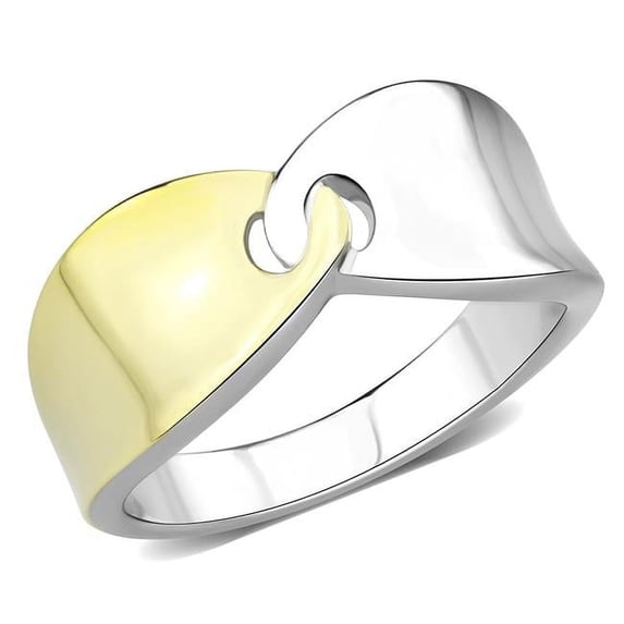 Women Two-Tone IP Gold Stainless Steel Ring with No Stone in No Stone - Size 7